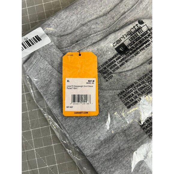 Carhartt Men's K87 Workwear Pocket Crewneck Cotton T-Shirt Sz. XL Gray - Picture 5 of 6